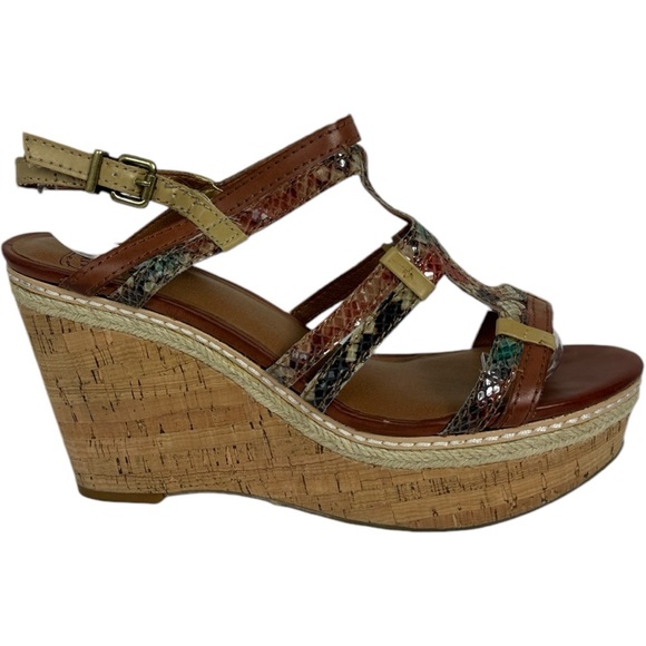 Lucky Brand Keena Platform Wedge Sandals Y2K Slingback Womens Size 9.5 Snake 4" - Picture 11 of 11